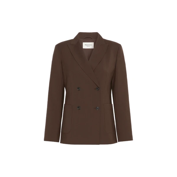 Ornati Double-Breasted Wool Blazer in Dark Brown