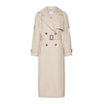 Max Mara Oro Long Double-Breasted Water-Repellent Trench Coat in Beige | Trench Coat | Coveti
