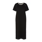 Max Mara Oscuri Long Cotton-Blend Jersey Dress in Black | Maxi Dresses | Coveti