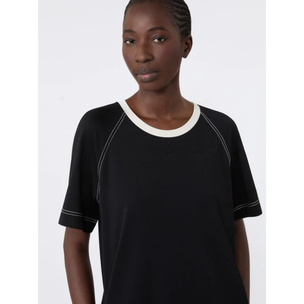 Max Mara Oscuri Long Cotton-Blend Jersey Dress in Black | Maxi Dresses | Coveti