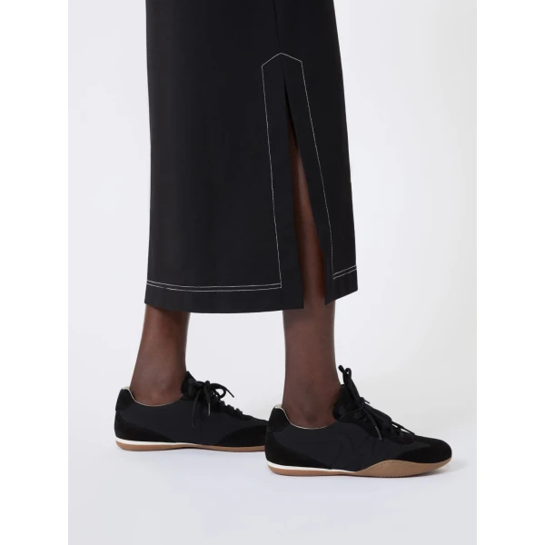 Max Mara Oscuri Long Cotton-Blend Jersey Dress in Black | Maxi Dresses | Coveti