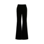 Max Mara Oscuri Velvet Tuxedo Trousers in Black | Wide leg pants | Coveti