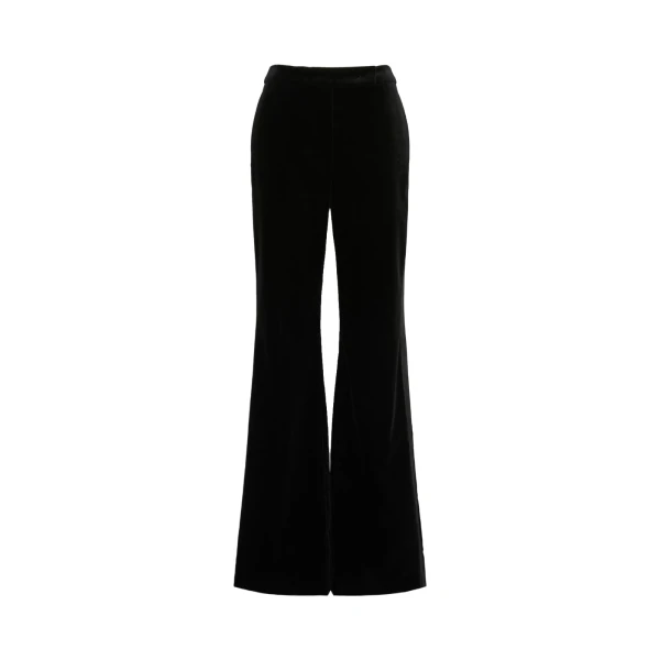 Max Mara Oscuri Velvet Tuxedo Trousers in Black | Wide leg pants | Coveti