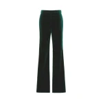Max Mara Oscuri Velvet Tuxedo Trousers in Emerald | Wide leg pants | Coveti