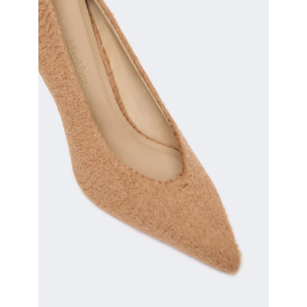 Max Mara Oscuro Camel Drap Court Shoes in Camel | Heels | Coveti