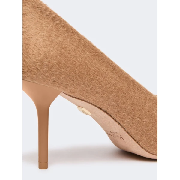 Max Mara Oscuro Camel Drap Court Shoes in Camel | Heels | Coveti