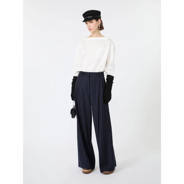 Max Mara Oscuro Cotton Poplin Blouse in White | Blouse | Coveti