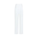Max Mara Oscuro Slim-Fit Compact Cady Trousers in White | Tailored pants | Coveti