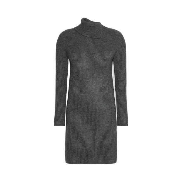 Max Mara Oscuro Wool and Cashmere Knit Midi Dress in Dark Grey | Mini Dresses | Coveti