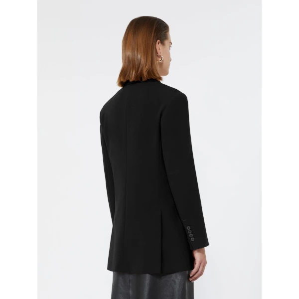 Max Mara Osso Double-Breasted Wool Cady Blazer in Black | Blazers | Coveti