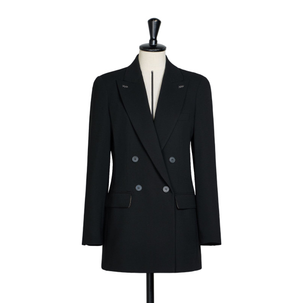 Max Mara Osso Double-Breasted Wool Cady Blazer in Black | Blazers | Coveti