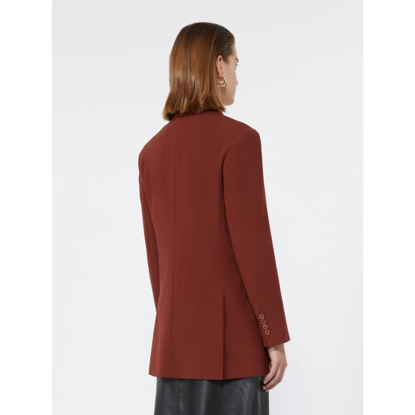 Max Mara Osso Double-Breasted Wool Cady Blazer in Brick Red | Blazers | Coveti