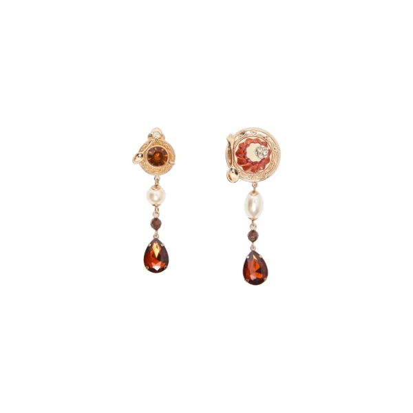 Max Mara Ottano Drop Pendant Earrings in Gold | Earrings | Coveti