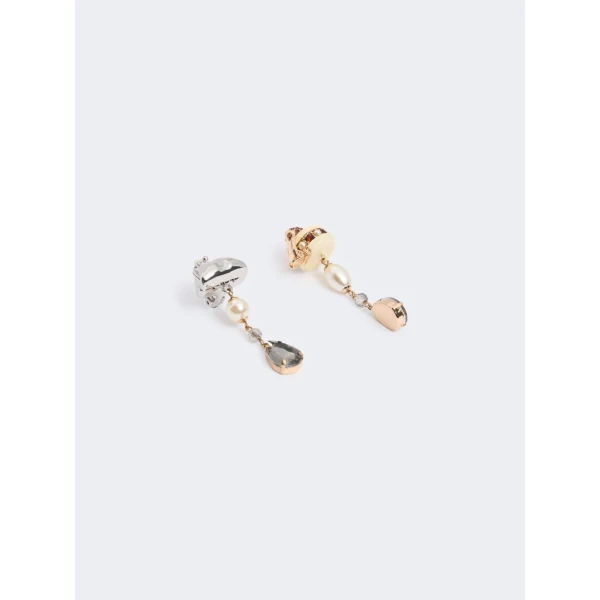 Max Mara Ottano Drop Pendant Earrings in Silver | Earrings | Coveti