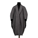 Max Mara Ottanta Jacquard Cape Coat in Medium Grey | Coats | Coveti