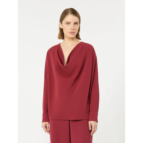 Max Mara Ottimo Technical Cady Blouse in Ruby | Blouse | Coveti