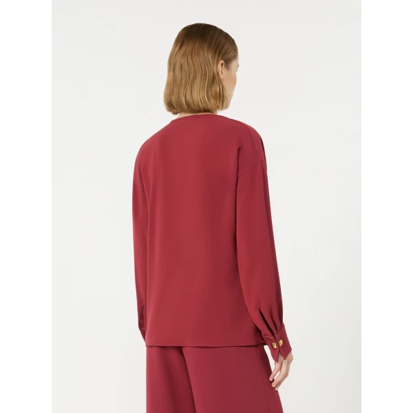 Max Mara Ottimo Technical Cady Blouse in Ruby | Blouse | Coveti
