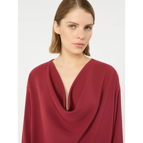 Max Mara Ottimo Technical Cady Blouse in Ruby | Blouse | Coveti