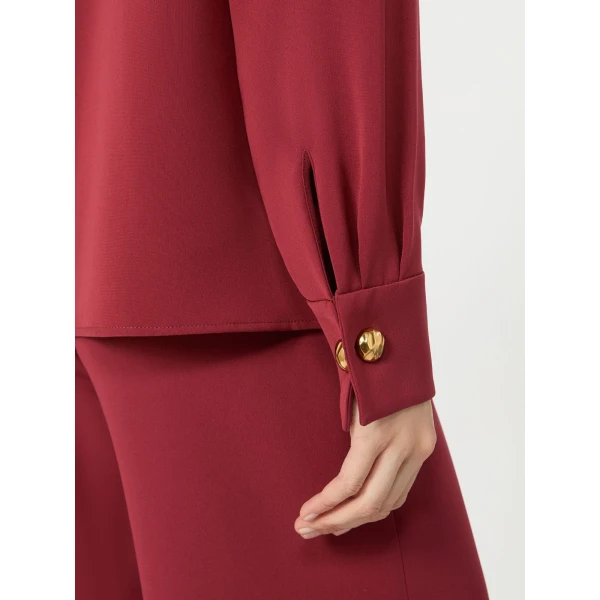 Max Mara Ottimo Technical Cady Blouse in Ruby | Blouse | Coveti