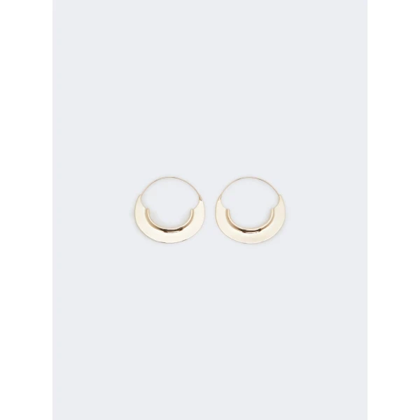 Max Mara Otto Crescent Hoop Earrings in Bronze | Earrings | Coveti