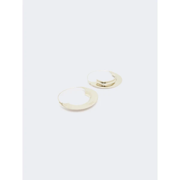 Max Mara Otto Crescent Hoop Earrings in Silver | Earrings | Coveti