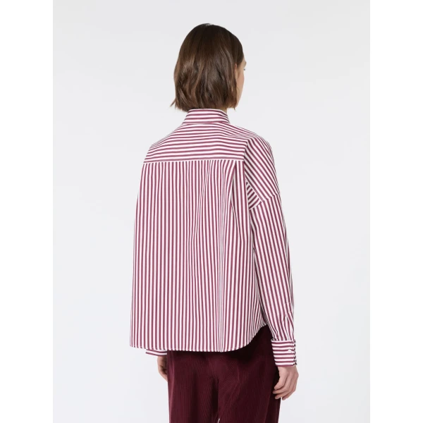 Max Mara Ovatta Boxy Cotton Poplin Shirt in Bordeaux | Shirts | Coveti