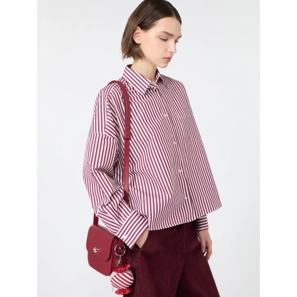 Max Mara Ovatta Boxy Cotton Poplin Shirt in Bordeaux | Shirts | Coveti