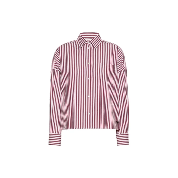 Max Mara Ovatta Boxy Cotton Poplin Shirt in Bordeaux | Shirts | Coveti
