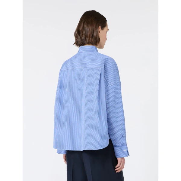 Max Mara Ovatta Boxy Cotton Poplin Shirt in Cornflower Blue | Shirts | Coveti