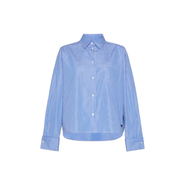 Ovatta Boxy Cotton Poplin Shirt in Cornflower Blue