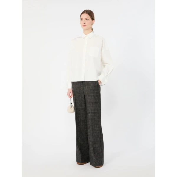 Max Mara Ovatta Boxy Cotton Poplin Shirt in White | Shirts | Coveti