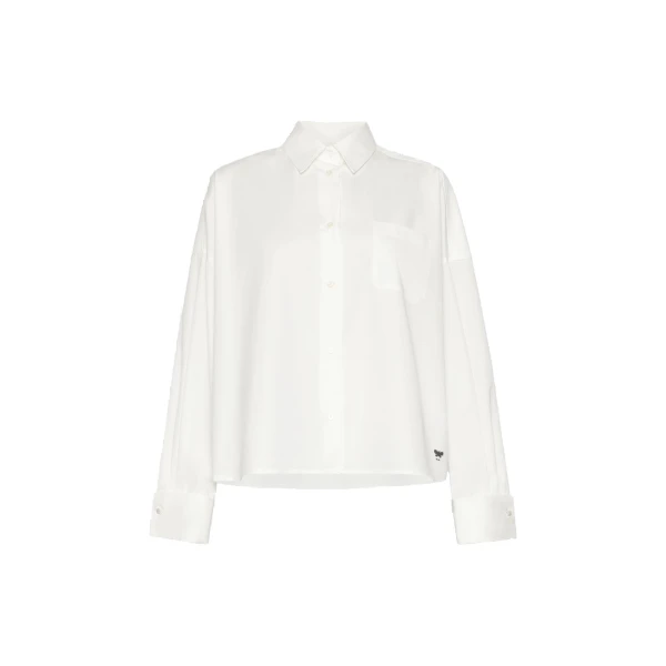 Ovatta Boxy Cotton Poplin Shirt in White