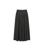 Max Mara Ovest Stretch Wool Flannel Midi Skirt in Dark Grey | Midi Skirts | Coveti