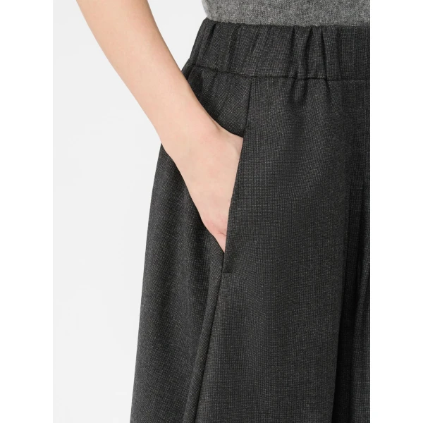 Max Mara Ovest Stretch Wool Flannel Midi Skirt in Dark Grey | Midi Skirts | Coveti