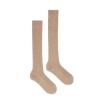 Max Mara Oxiria Ribbed Cashmere Socks in Beige | Accessories | Coveti