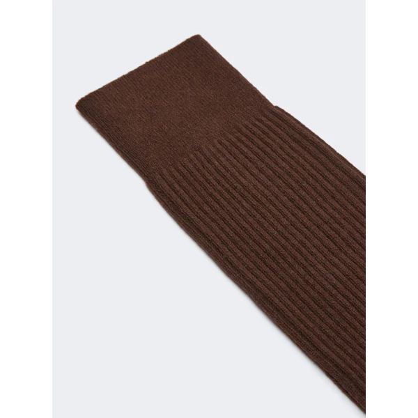 Max Mara Oxiria Ribbed Cashmere Socks in Brown | Accessories | Coveti