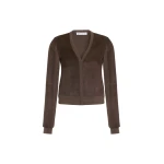 Max Mara Ozioso Wool Jersey Cardigan in Mud | Wool Coat | Coveti