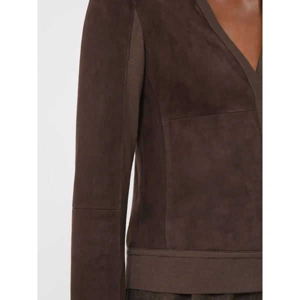 Max Mara Ozioso Wool Jersey Cardigan in Mud | Wool Coat | Coveti