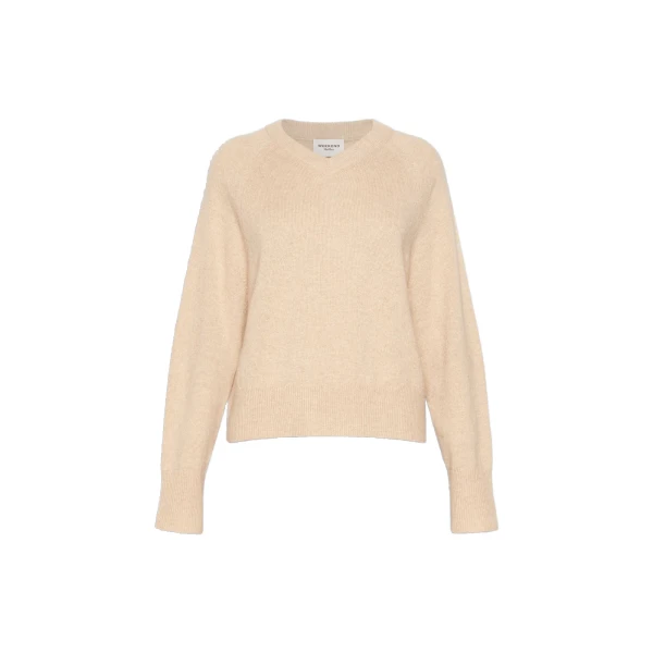 Max Mara Padre Cashmere V-Neck Jumper in Beige | Sweaters | Coveti