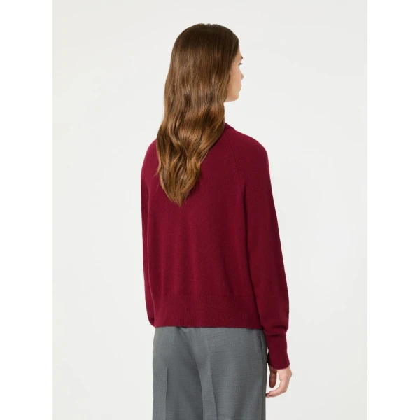 Max Mara Padre Cashmere V-Neck Jumper in Bordeaux | Sweaters | Coveti