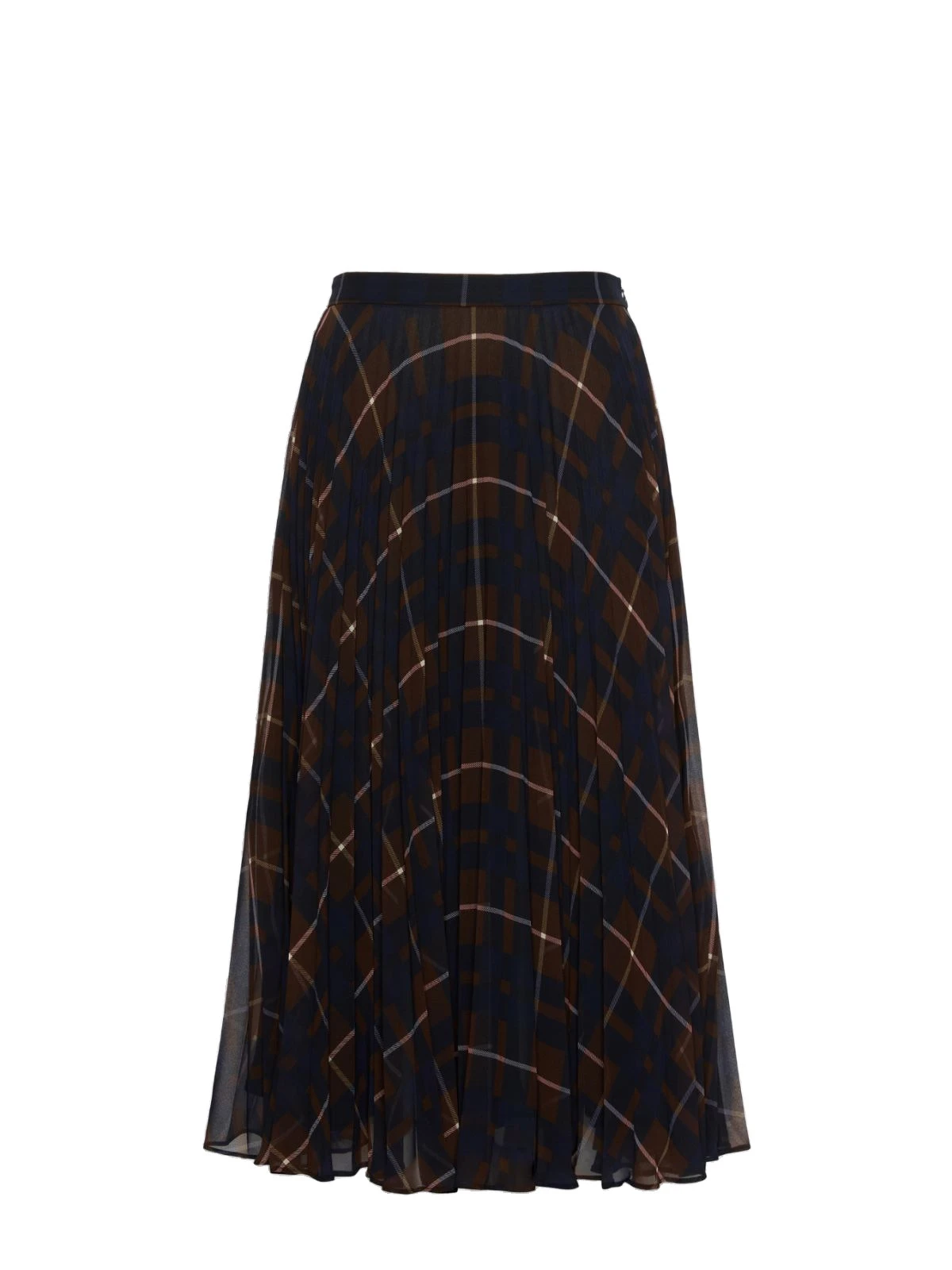 Max Mara Pagano Plisse Georgette-Blend Skirt in Blue Brown Max Mara Pagano Plisse Georgette-Blend Skirt in Blue Brown | Pleated Skirts | Coveti