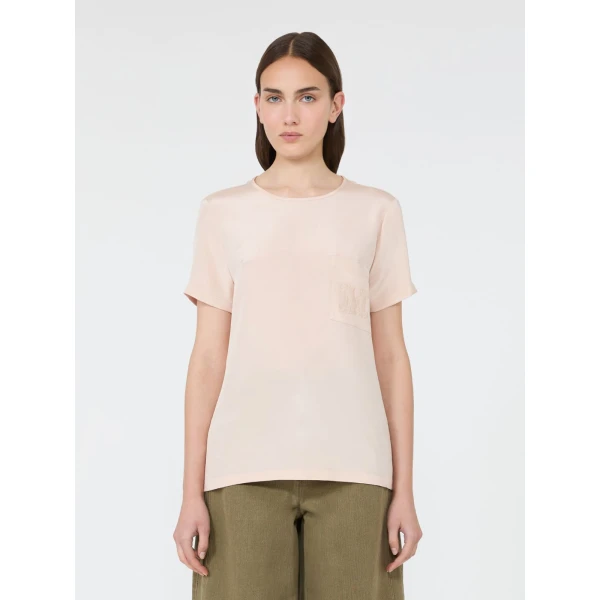 Max Mara Pagano Printed Silk Crepe de Chine Blouse in Pink | Blouse | Coveti