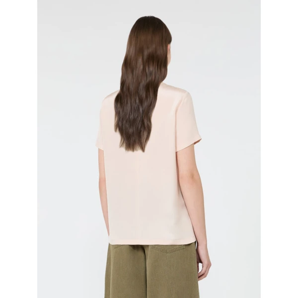 Max Mara Pagano Printed Silk Crepe de Chine Blouse in Pink | Blouse | Coveti