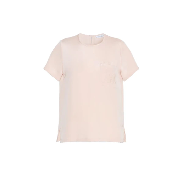 Max Mara Pagano Printed Silk Crepe de Chine Blouse in Pink | Blouse | Coveti