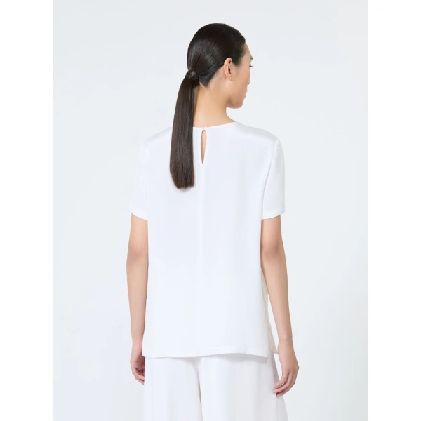 Max Mara Pagano Printed Silk Crepe de Chine Blouse in White | Blouse | Coveti