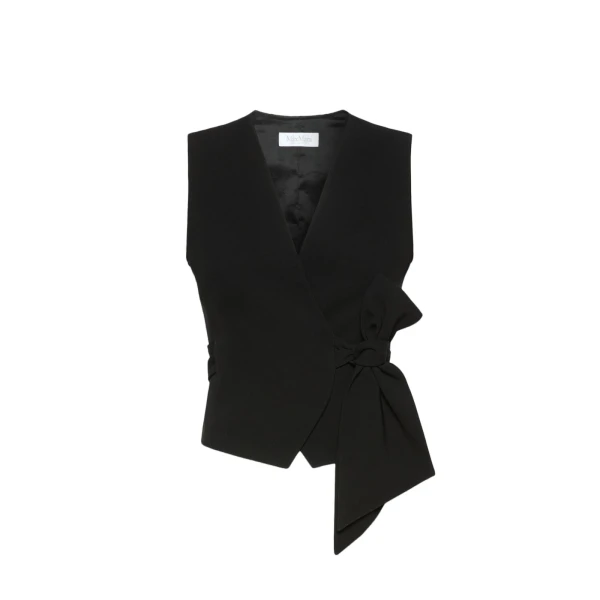 Pagella Compact Cady Cropped Gilet in Black