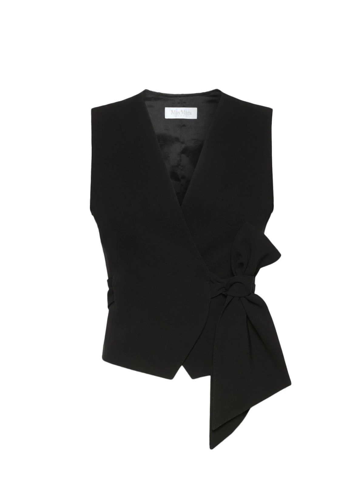 Max Mara Pagella Compact Cady Cropped Gilet in Black Max Mara Pagella Compact Cady Cropped Gilet in Black | Vests | Coveti