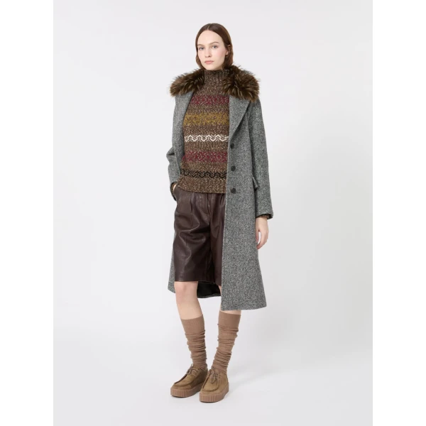 Max Mara Pagine Nappa Leather Bermuda Shorts in Dark Brown | Shorts | Coveti
