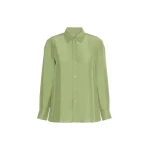 Max Mara Palanca Silk Habotai Shirt in Green | Shirts | Coveti
