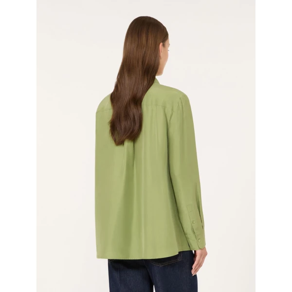 Max Mara Palanca Silk Habotai Shirt in Green | Shirts | Coveti